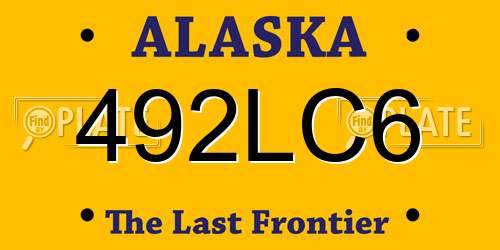 492LC6 Alaska License Plate