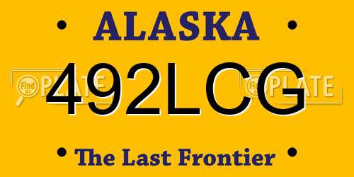 492LCG Alaska License Plate