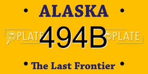 494B Alaska License Plate