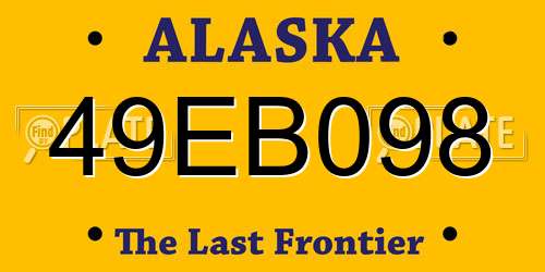 49EB098 Alaska License Plate