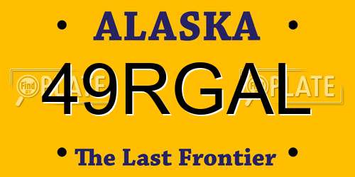 49RGAL Alaska License Plate