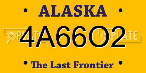 4A66O2 Alaska License Plate