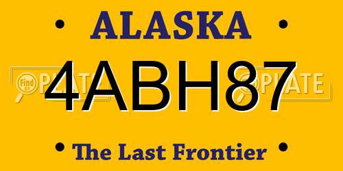 4ABH87 Alaska License Plate