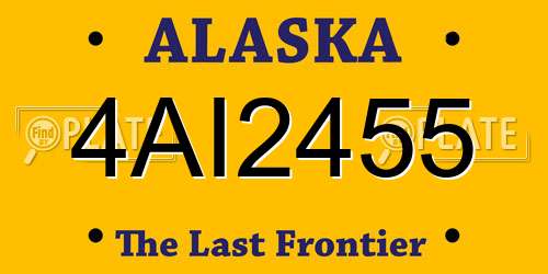 4AI2455 Alaska License Plate
