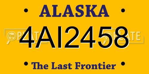 4AI2458 Alaska License Plate
