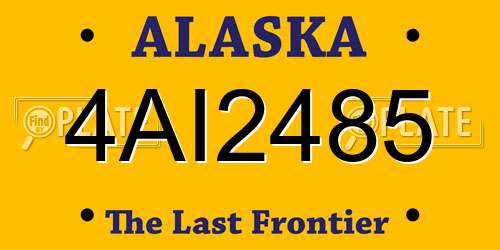 4AI2485 Alaska License Plate