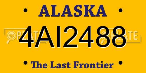 4AI2488 Alaska License Plate