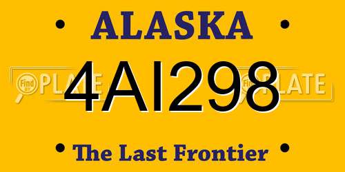 4AI298 Alaska License Plate