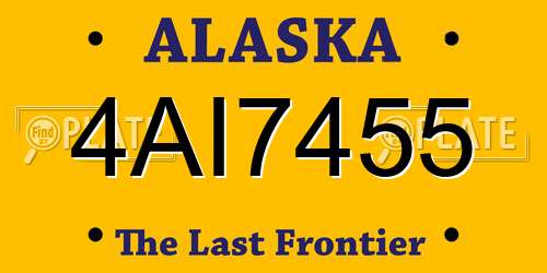 4AI7455 Alaska License Plate