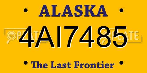 4AI7485 Alaska License Plate