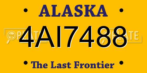 4AI7488 Alaska License Plate