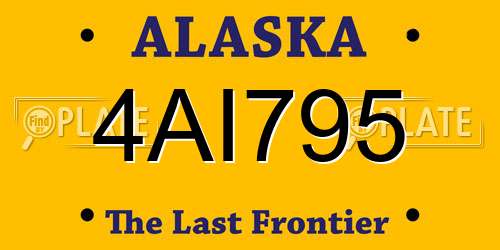 4AI795 Alaska License Plate