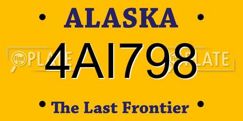 4AI798 Alaska License Plate