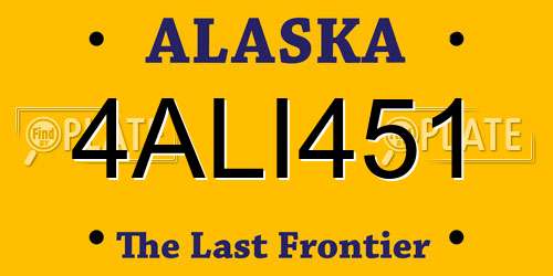 4ALI451 Alaska License Plate