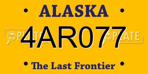 4AR077 Alaska License Plate