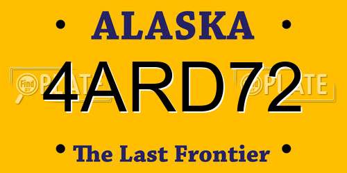 4ARD72 Alaska License Plate