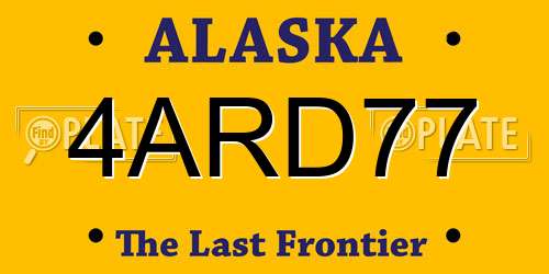 4ARD77 Alaska License Plate