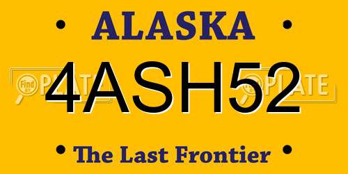 4ASH52 Alaska License Plate