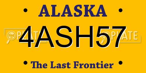 4ASH57 Alaska License Plate