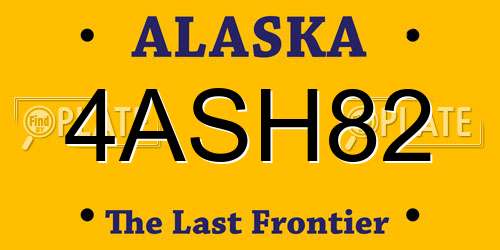 4ASH82 Alaska License Plate