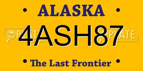 4ASH87 Alaska License Plate