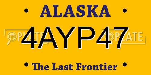 4AYP47 Alaska License Plate