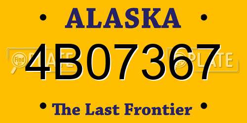 4B07367 Alaska License Plate