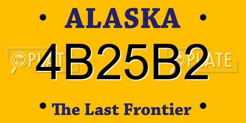 4B25B2 Alaska License Plate