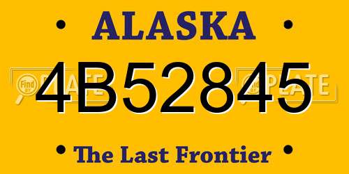 4B52845 Alaska License Plate