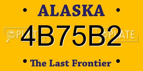 4B75B2 Alaska License Plate