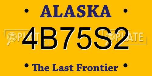 4B75S2 Alaska License Plate