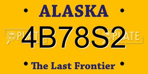 4B78S2 Alaska License Plate