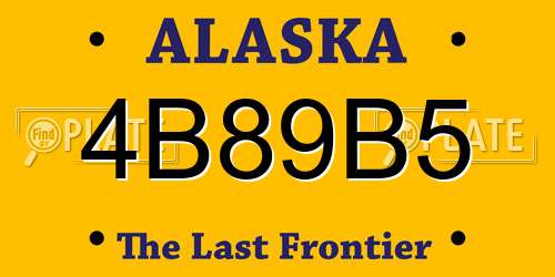 4B89B5 Alaska License Plate