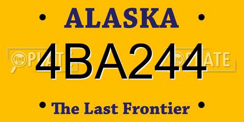 4BA244 Alaska License Plate