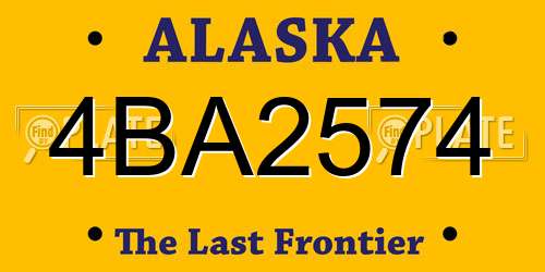 4BA2574 Alaska License Plate