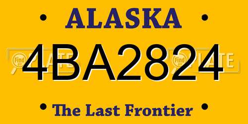4BA2824 Alaska License Plate