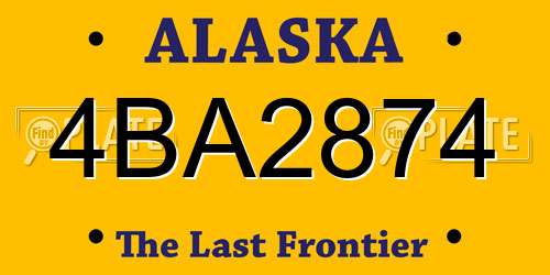 4BA2874 Alaska License Plate