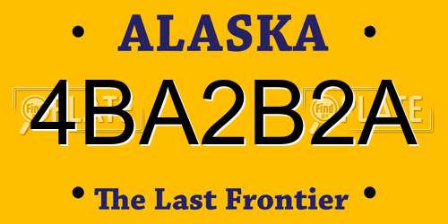 4BA2B2A Alaska License Plate