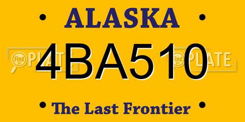 4BA510 Alaska License Plate