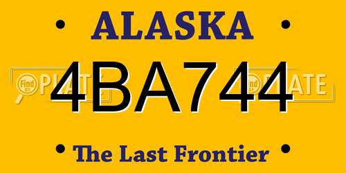 4BA744 Alaska License Plate