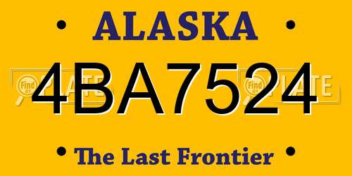 4BA7524 Alaska License Plate