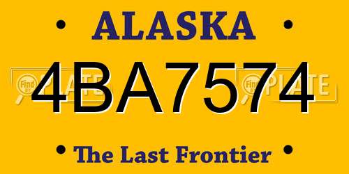 4BA7574 Alaska License Plate