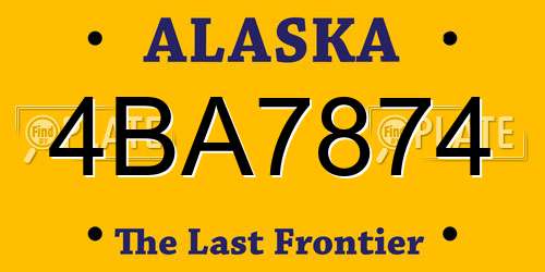 4BA7874 Alaska License Plate