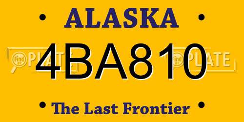 4BA810 Alaska License Plate