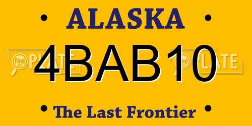 4BAB10 Alaska License Plate