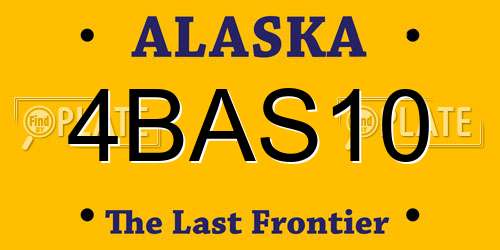 4BAS10 Alaska License Plate