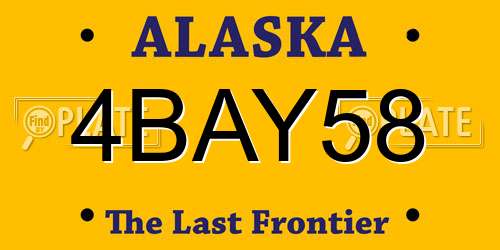 4BAY58 Alaska License Plate