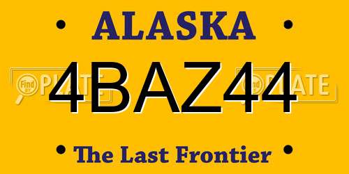 4BAZ44 Alaska License Plate