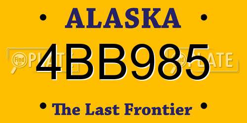 4BB985 Alaska License Plate