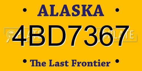 4BD7367 Alaska License Plate